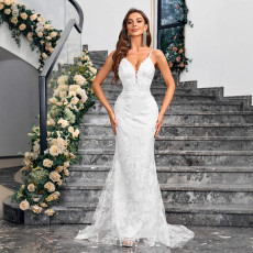 Sexy banquet, party, wedding, slim fit, hip hugging, bridesmaid, small trailing dress, dress