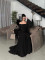 Long sleeved one-piece collar patchwork pleated slim fit dress