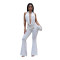Fashionable women's sexy solid color backless top and pants set new