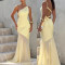 New Arrival Off-Shoulder Backless Bodycon Long Dress Sexy Solid Color Netting Padded Fishnet Skirt Gown