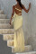 New Arrival Off-Shoulder Backless Bodycon Long Dress Sexy Solid Color Netting Padded Fishnet Skirt Gown