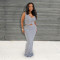 Fashionable Women's Casual Solid Color Button-Up Top and Long Skirt Two-Piece Set