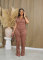 Sexy high-quality summer zipper pocket workwear jumpsuit
