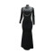 New hot stamping fashionable slim fit high neck hip hugging long dress for women