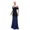 New sequin dress, sexy evening gown with suspender straps, bead patchwork mesh design for women