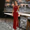 New sexy sleeveless slit dress diamond long skirt evening dress for women