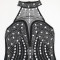 New backless sleeveless hot stamping dress with polyester mesh splicing and milk silk for parties