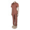Sexy high-quality summer zipper pocket workwear jumpsuit