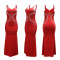 Cross border new sexy suspender V-neck long dress with slim fit and rhinestone wrapped buttocks