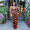 High end banquet long dress, host dress, feminine V-neck strapless dress for women