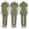 Sexy high-quality summer zipper pocket workwear jumpsuit