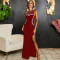 New sexy sleeveless slit dress diamond long skirt evening dress for women