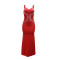 Cross border new sexy suspender V-neck long dress with slim fit and rhinestone wrapped buttocks