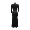 New hot stamping fashionable slim fit high neck hip hugging long dress for women