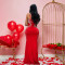 Cross border new sexy suspender V-neck long dress with slim fit and rhinestone wrapped buttocks
