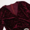 Women's sexy V-neck long sleeved rhinestone jumpsuit slim fit wide leg pants