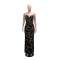High end banquet long dress, host dress, feminine V-neck strapless dress for women