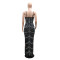Fashionable women's rhinestone slim fit sexy bag hip slit dress for women