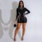 Sexy Hot Diamond Embellished Sheer Elastic Bodycon Bodysuit
