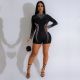 Sexy Hot Diamond Embellished Sheer Elastic Bodycon Bodysuit