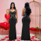 Cross border new sexy suspender V-neck long dress with slim fit and rhinestone wrapped buttocks