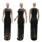 Hot stamping round neck sleeveless tassel skirt, party dress, hip hugging sexy women's clothing