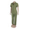 Sexy high-quality summer zipper pocket workwear jumpsuit