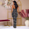 Fashionable women's rhinestone slim fit sexy bag hip slit dress for women