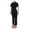 Sexy high-quality summer zipper pocket workwear jumpsuit