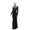 New hot stamping fashionable slim fit high neck hip hugging long dress for women