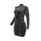 Long sleeved dress, fashionable rhinestone bubble bead wrapped hip dress, women's dress