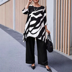 Large casual and comfortable straight leg pants set for summer