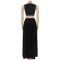 Fashionable women's sexy solid color sleeveless open cut dress with exposed navel