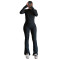 Yoga set, tight fitting quick drying fitness pocket zipper yoga suit, outdoor running sports set