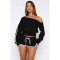Comfortable casual slanted shoulder one shoulder strap pants set, two-piece set
