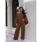 Elastic Wrinkled Bat Sleeve One Piece Sleeve Pocket Swing Leg Wide Leg Pants Set