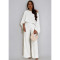 Elastic Wrinkled Bat Sleeve One Piece Sleeve Pocket Swing Leg Wide Leg Pants Set