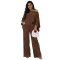 Elastic Wrinkled Bat Sleeve One Piece Sleeve Pocket Swing Leg Wide Leg Pants Set