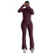 Yoga set, tight fitting quick drying fitness pocket zipper yoga suit, outdoor running sports set