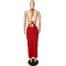 Sexy backless sleeveless suspender dress