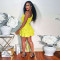 Summer fringe ruffle edge single shoulder sloping collar skirt two-piece set