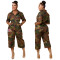 New fashionable camouflage printed pocket lapel jumpsuit