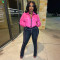 Fashion casual zipper micro horn two-piece pants set