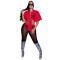 Fashionable sexy sheer pant with tie-up two-piece set