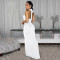 Fashionable Women's Sexy Backless Neckline Deep V Solid Color Dress