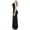 Fashionable Women's Sexy Backless Neckline Deep V Solid Color Dress