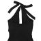 Fashionable Women's Sexy Backless Neckline Deep V Solid Color Dress