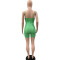 New printed suspender sexy short jumpsuit