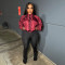 Fashion casual zipper micro horn two-piece pants set