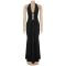 Fashionable Women's Sexy Backless Neckline Deep V Solid Color Dress